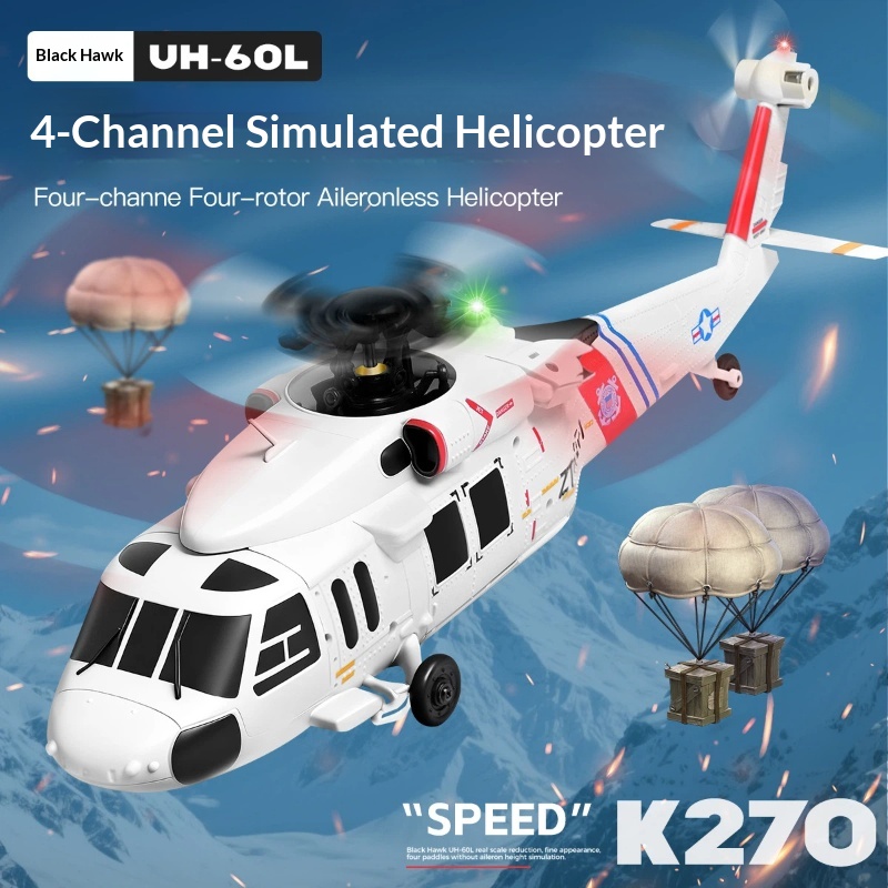 Rc Helicopter Gyro - Helikopter zdalnie sterowany Wltoys K270 Black